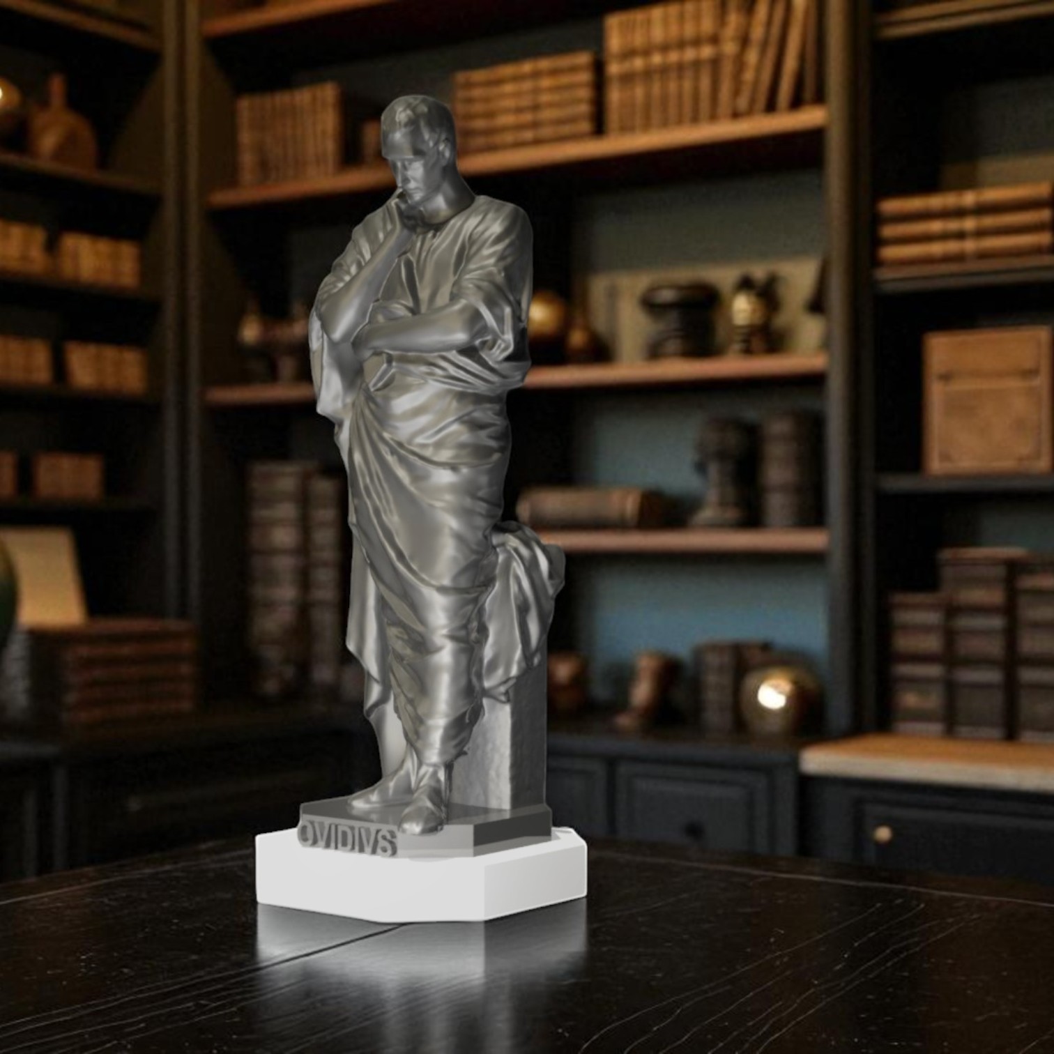 Statuetă Ovidius pe suport din marmură